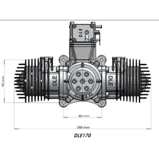 Hot Sales DLE 170 170CC Original GAS Engine  Gasoline for RC Airplane Model DLE170 Cc Airplane Gasoline Engine
